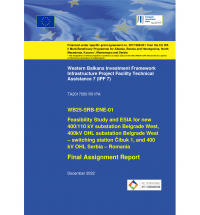 Feasibility Study, North CSE Corridor, Substation 400/110kV Belgrade West, 400kV OHL Belgrade West – SY Čibuk 1 and 400kV OHL Serbia – Romania